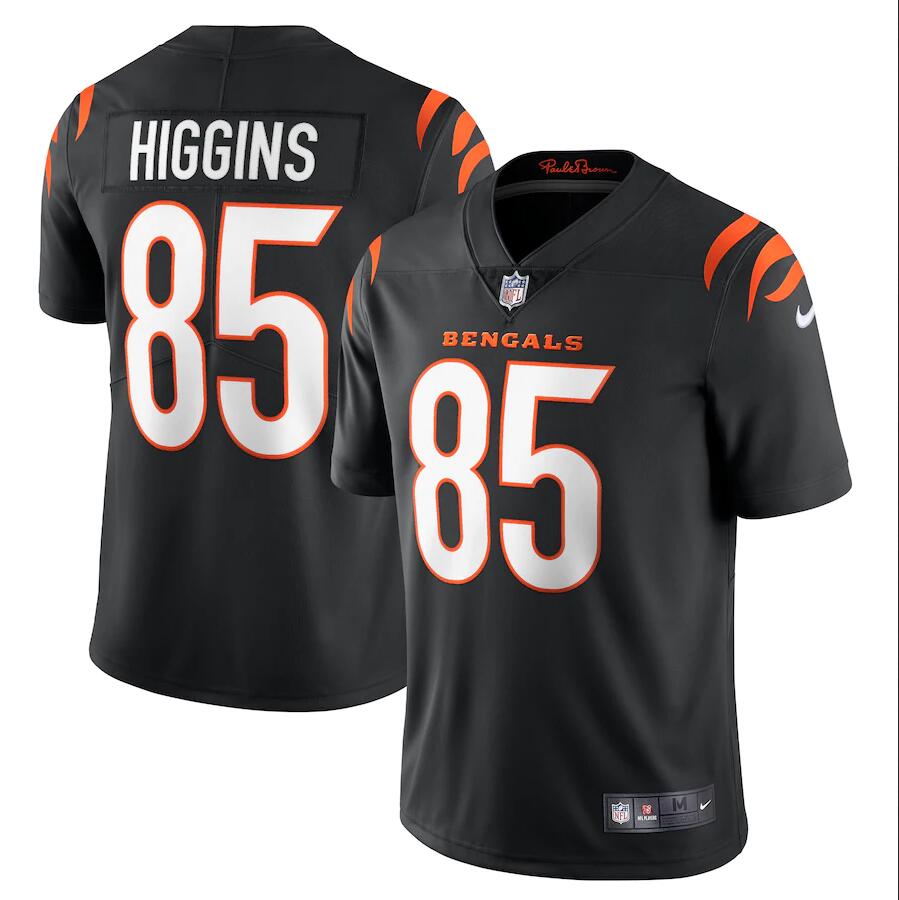 Men Cincinnati Bengals 85 Tee Higgins Nike Black Vapor Limited NFL Jersey